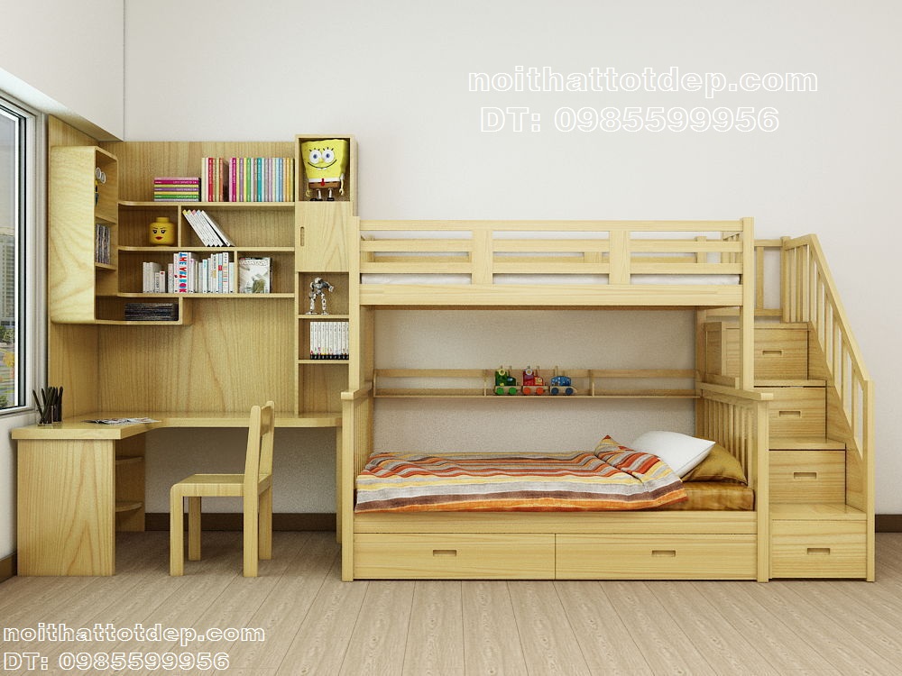 giường tầng-bàn học đẹp